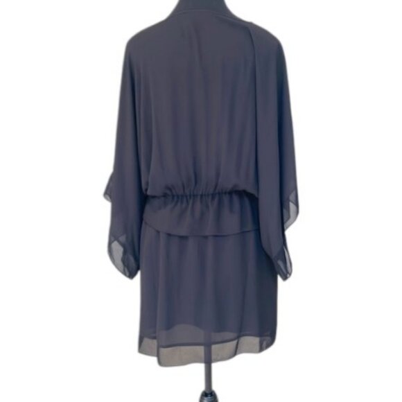 BCBGMaxAzria Lois Georgette black kimono dress size L - Picture 4 of 8